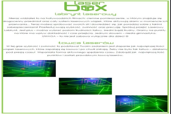 Laser box : labirynt laserowcy oraz łowca laserów