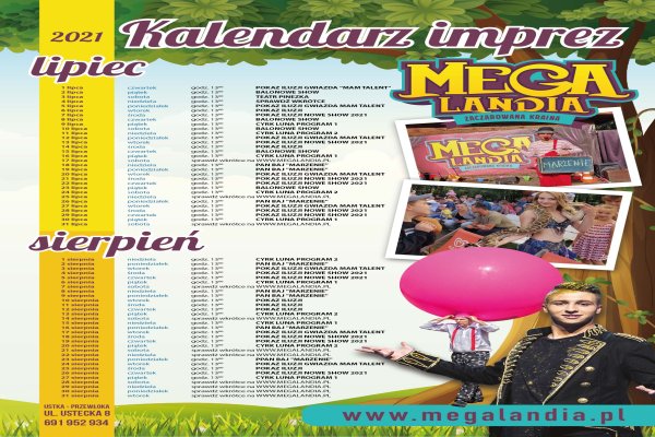 Kalendarz imprez na Letniej scenie w MegaLandi - MegaLandia