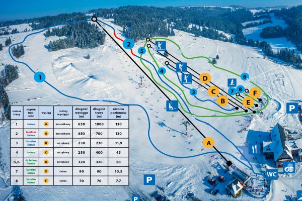 Wyciąg narciarski Koziniec - Wyciąg narciarski Czarna Góra - Koziniec