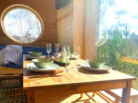 Bird Lodge z sauną na 6 osób nad jeziorem