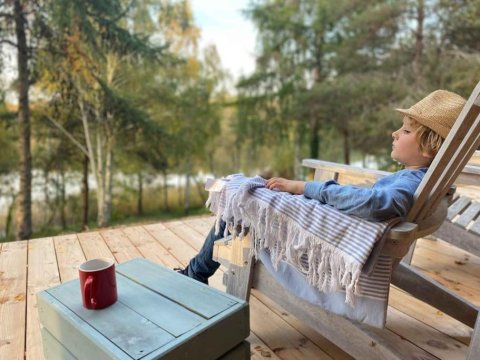 Lunette Lodge z sauną na 10 osób nad jeziorem