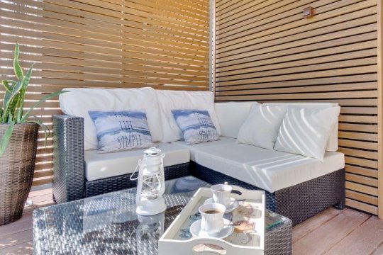 Apartament z ogrodem, tarasem i garażem