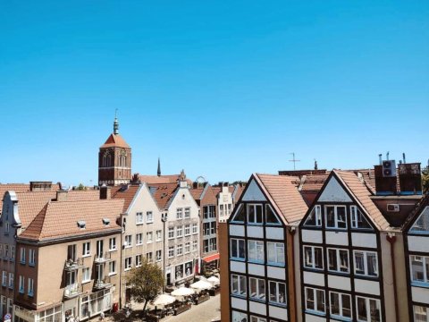 Dwupoziomowy apartament, w sercu Starówki, widok na Kościół Mariacki