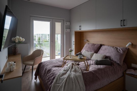 Apartament w stylu Feng Shui na 10 piętrze z widokiem, bezpłatny parking, nowy budynek, dostęp na kod