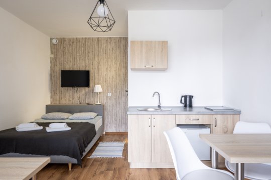 Komfortowe pokoje i apartamenty z aneksami, Wi-Fi i dostępem do altanki