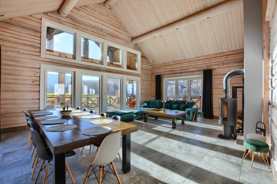 Chata pod Przehybą. Luksusowy dom z bali w Beskidzie Sądeckim, jacuzzi, sauna