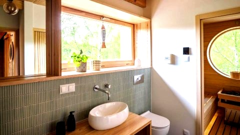 Bird Lodge z sauną na 6 osób nad jeziorem