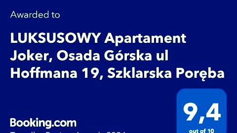 LUKSUSOWY Apartament Joker, Osada Górska ul Hoffmana 19, Szklarska Poręba