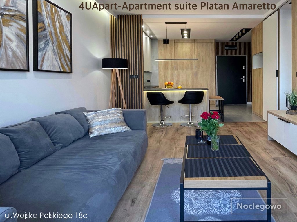 4UApart - Apartment suite Platan Amaretto - 2 pokoje z balkonem, 38m 2 , 3 piętro , ul.W.Polskiego 18a - 4UApart Apartments