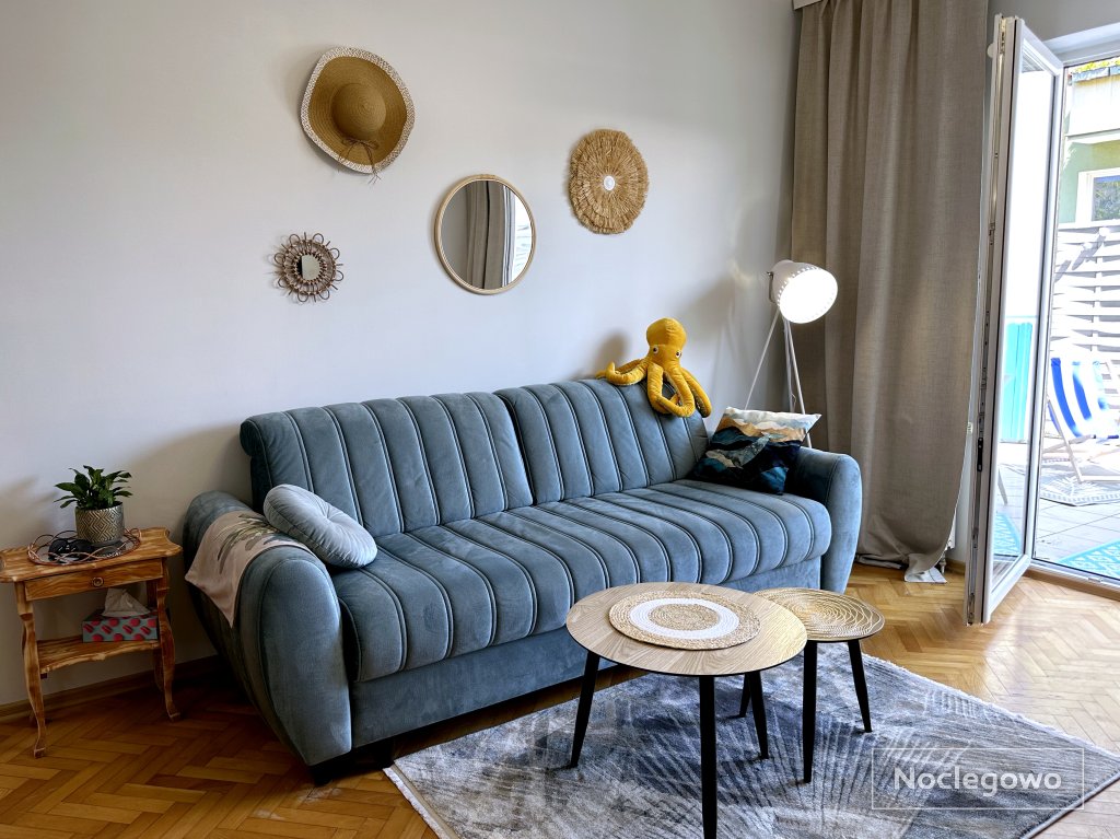 Morskie Boho Apartament z dyżym Tarasem Gdynia Najem Wakacje Praca Zdalna Pies