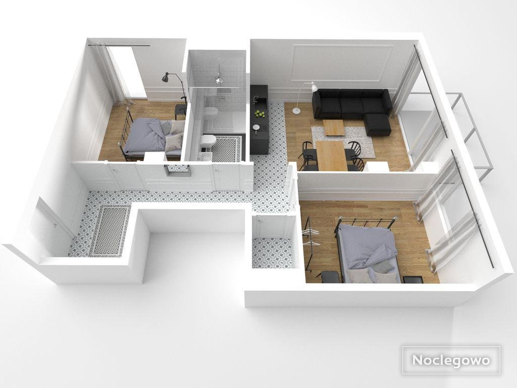 układ pomieszczeń w apartamencie - Apartament August