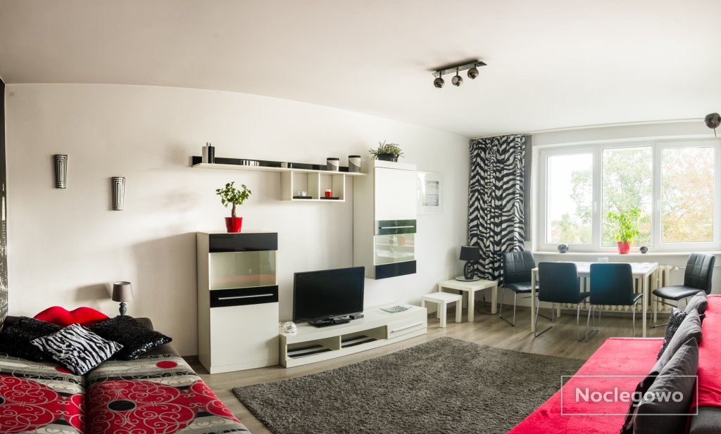 pokój dzienny i sypialnia - Apartament z widokiem na morze Sopot centrum