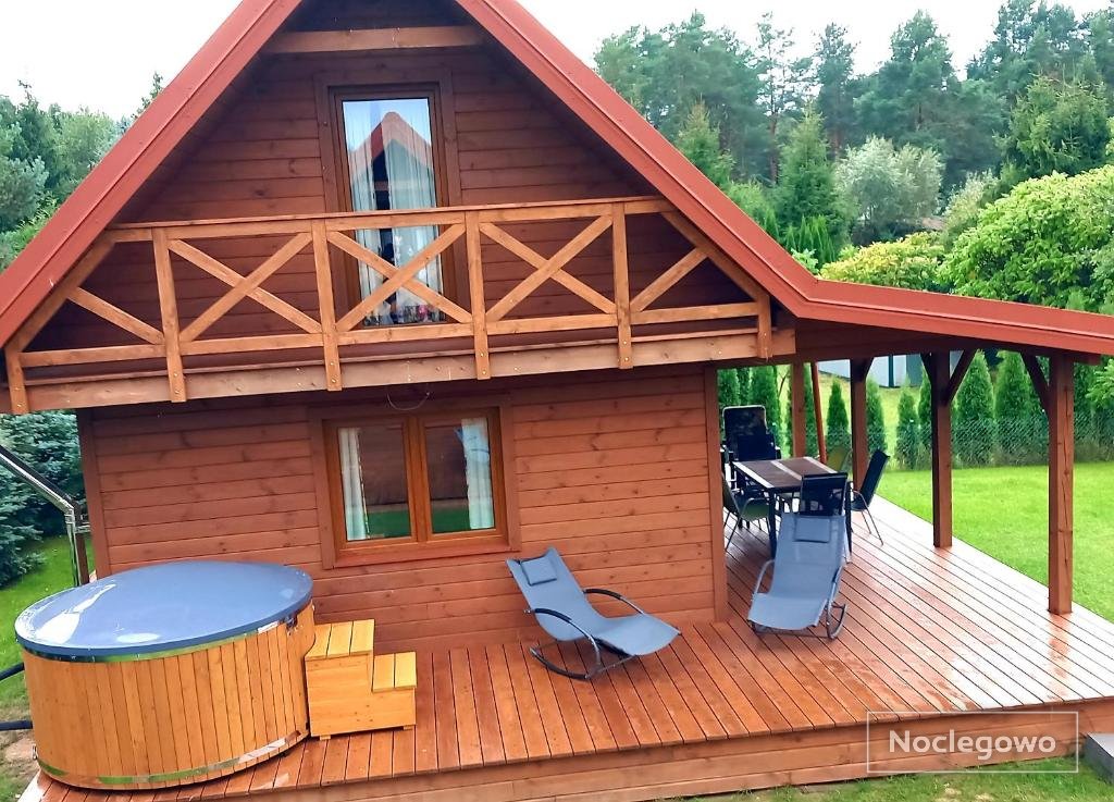 Mazury - domki Wzgórza Dybowskie całoroczne- bania z jacuzzi , sauna
